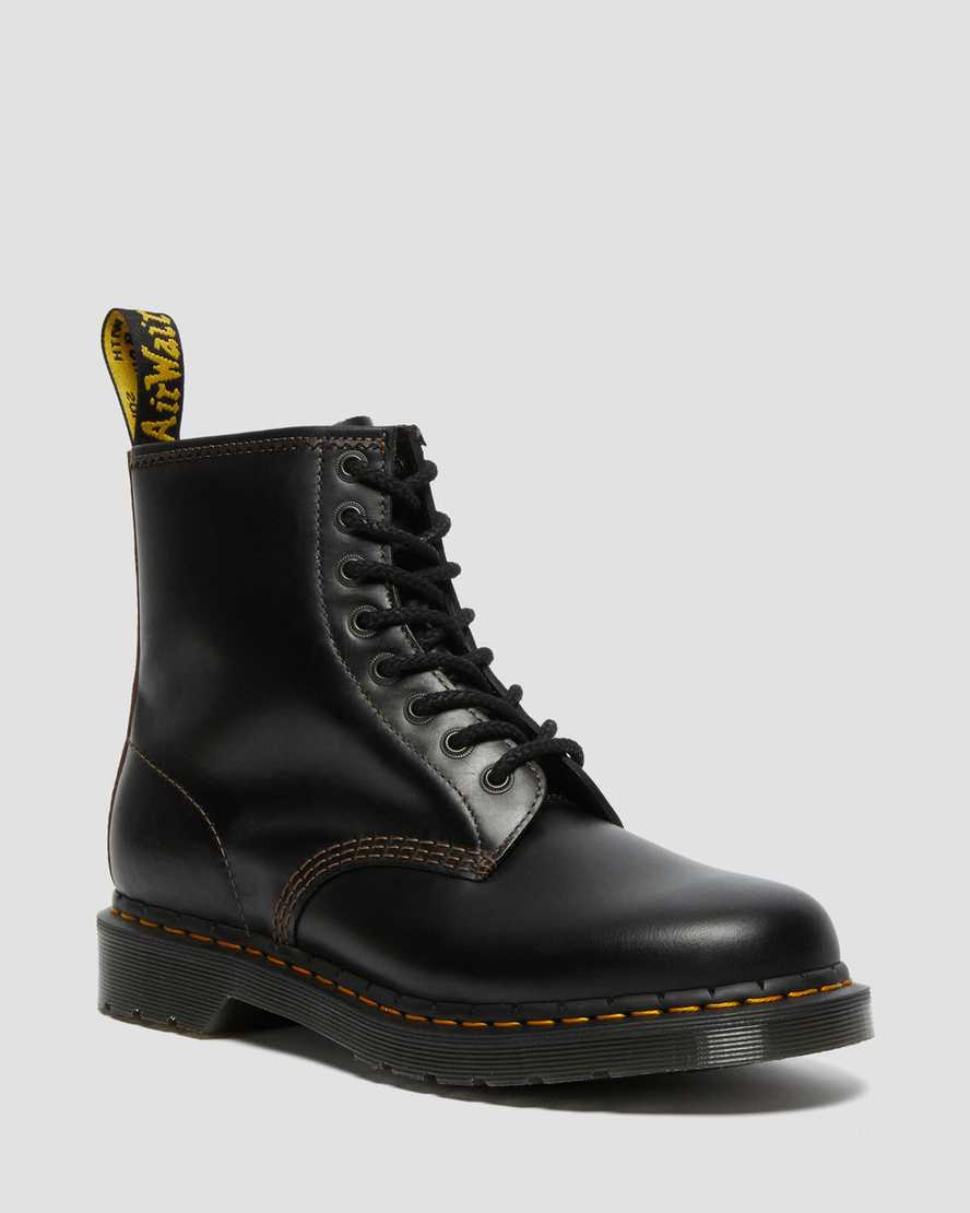 Dr. Martens 1460 Abruzzo Deri Erkek Bağcıklı Bot - Bot Siyah/Kahverengi |LMCNP6405|